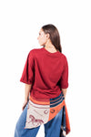 Maglia Bordeaux con Foulard Integrato donna Tensione in - 3