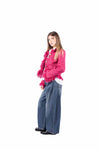 Giacca in Bouclé Fucsia con Frange donna Tensione in - 5