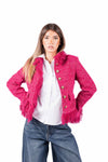 Giacca in Bouclé Fucsia con Frange donna Tensione in - 3