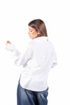 Camicia in Popeline Bianca con Taschino donna Tensione in - 4