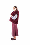 Gilet Oversize in Ecopelliccia Bordeaux donna Tensione in - 4