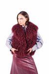 Gilet Oversize in Ecopelliccia Bordeaux donna Tensione in - 1