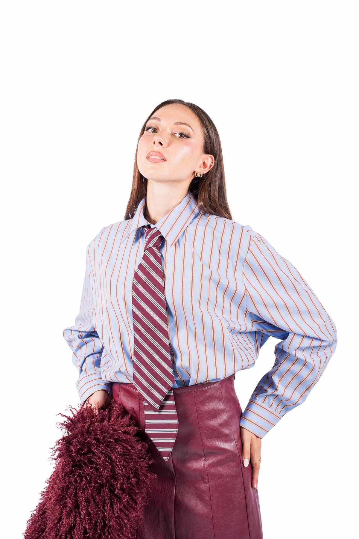 Camicia a Righe con Cravatta donna Tensione in - 3