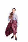 Gonna Longuette Ecopelle Bordeaux donna Tensione in - 5