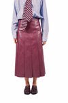 Gonna Longuette Ecopelle Bordeaux donna Tensione in - 1
