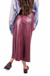 Gonna Longuette Ecopelle Bordeaux donna Tensione in - 3