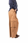 Pantaloni Cargo Wide Leg Cammello donna Tensione in - 2