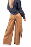 Pantaloni Cargo Wide Leg Cammello donna Tensione in - 3