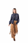 Pantaloni Cargo Wide Leg Cammello donna Tensione in - 5